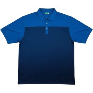 Ben Hogan Performance Polo Shirt Mens 2XL Blue Colorblock Golf Short Sleeve